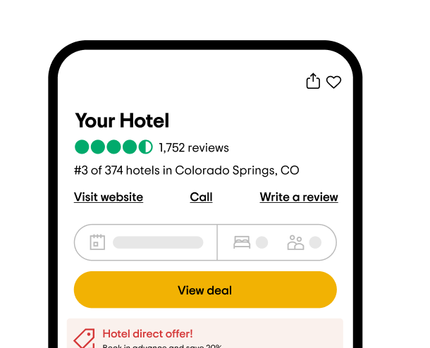 Top section of a premium hotel listing on a mobile phone.